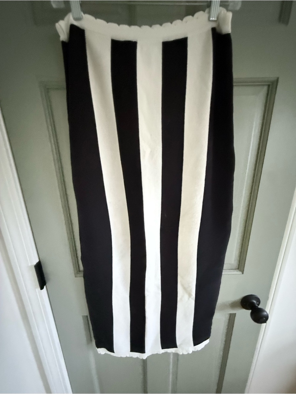 Anthropologie black and white midi skirt